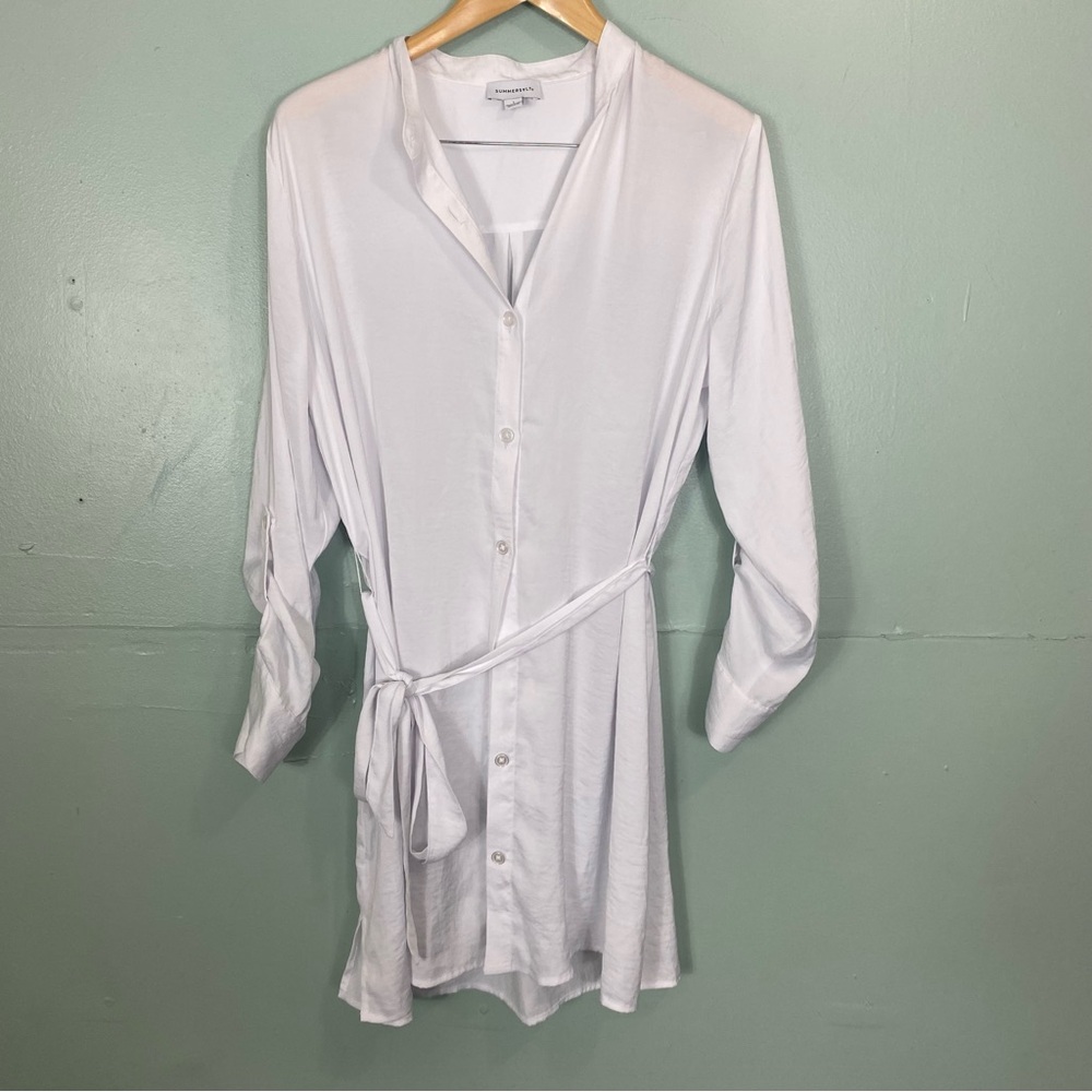 Summersalt White Button Down Dress Large Cover Up